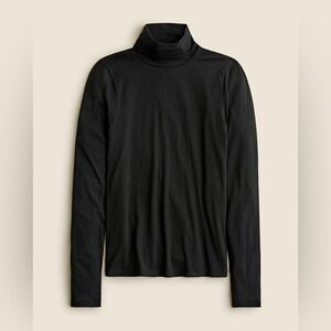 J.Crew Tissue crepe turtleneck; Black turtleneck; Small; 100% Cotton Turtleneck